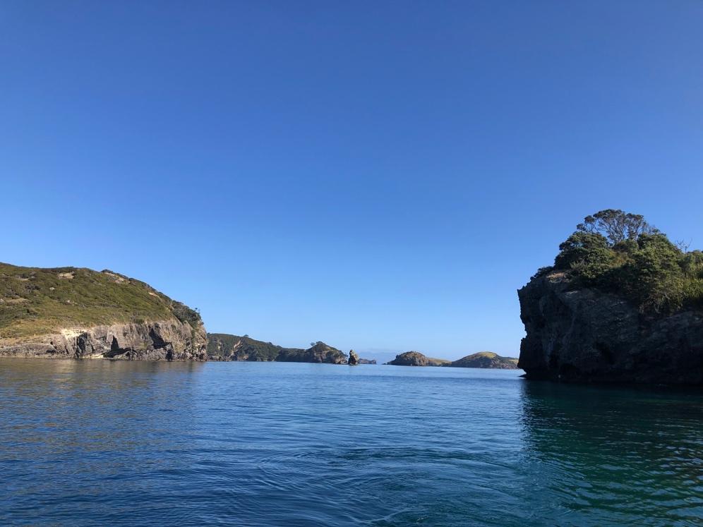 Photo: sailing through a natural rocky maze.
