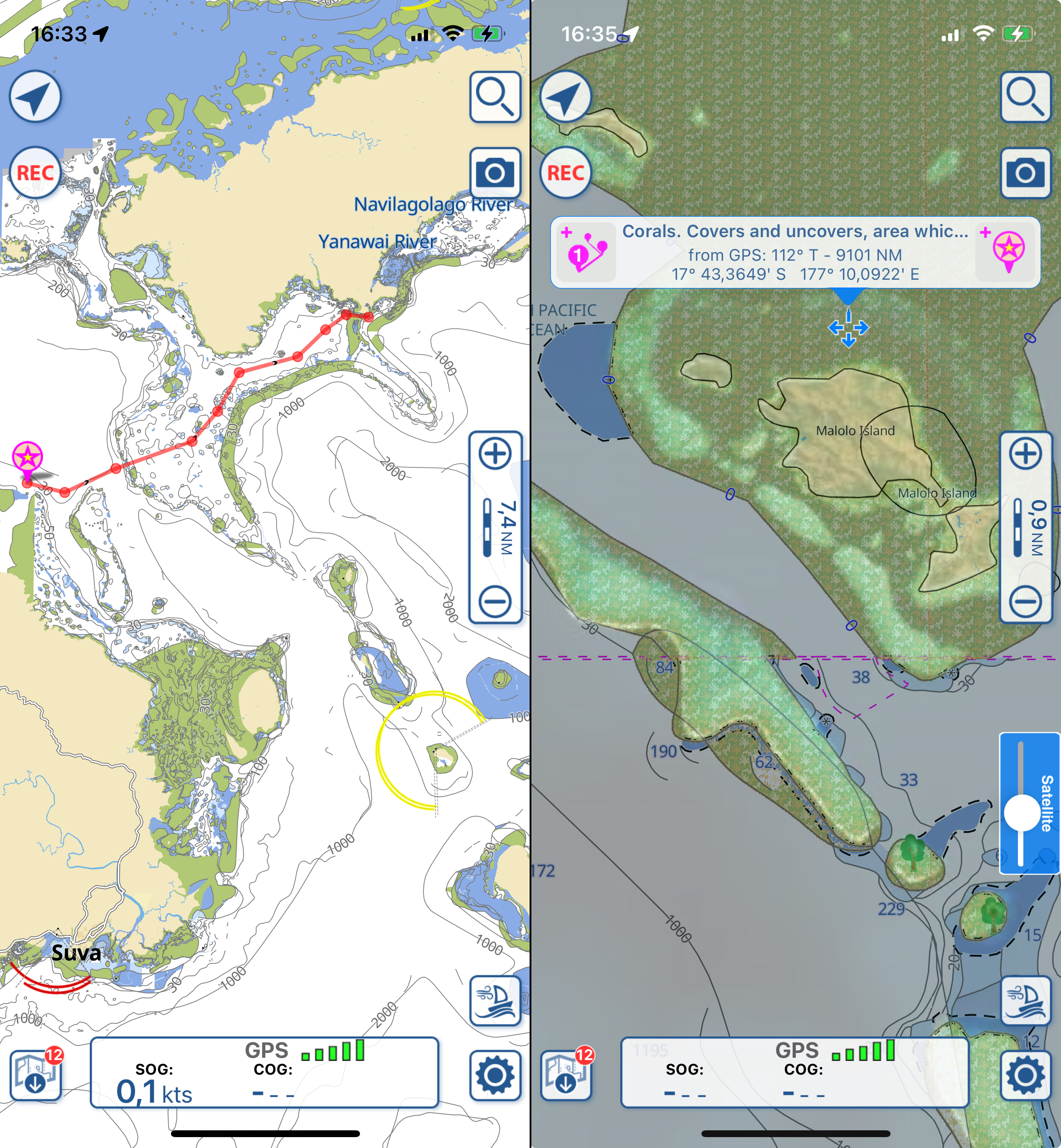 Aqua Map Fiji Charts